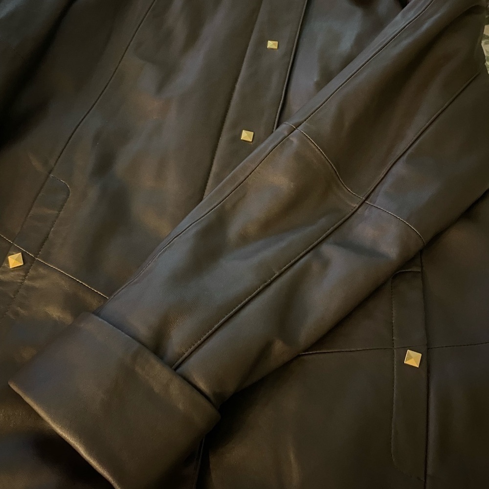 EXCELLED Leather coat. Vintage.Midi, Medium. rich brown. Excelled Collection - Picture 7 of 11